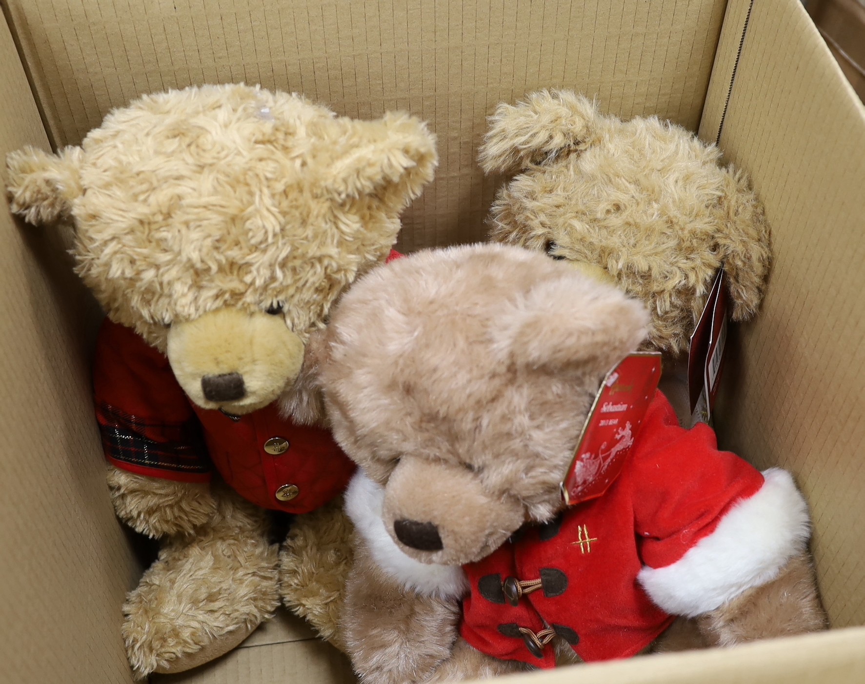 Five Harrods bears, all dressed, original labels, all 40-45cm, excellent condition
